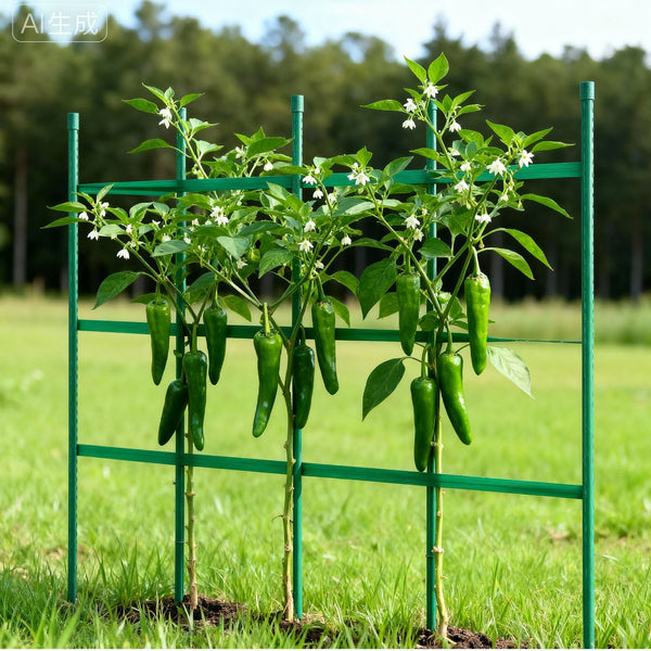 Garden Stakes 50 Pack 1170 Mm Plastic Coated Metal Tomato Sticks For Plants Support With Pointed End And Non Slip Bumps Growing Climbing Outdoor Veget