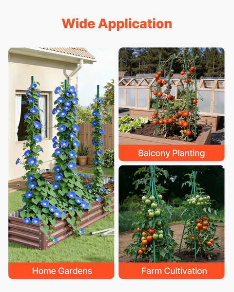 Garden Stakes 25 Pack 1800 Mm Plastic Coated Metal Tomato Sticks For Plants Support With Pointed End And Non Slip Bumps Growing Climbing Outdoor Veget
