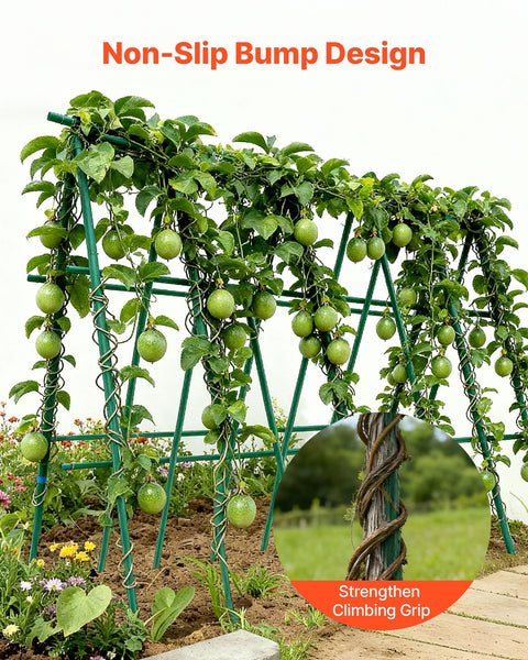 Garden Stakes 25 Pack 2100 Mm Plastic Coated Metal Tomato Sticks For Plants Support With Pointed End And Non Slip Bumps Growing Climbing Outdoor Veget