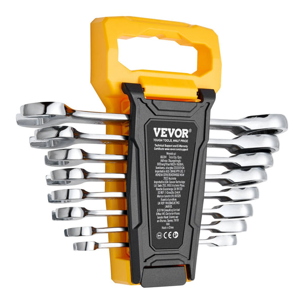 Vevor Combination Wrench Set 8 Piece Metric Mm To 19 With Organiser Rack Wrench Sets