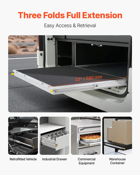 Vevor 1 Pair 18 60 In Soft Close Drawer Slides Ball Bearing Full Extension Drawer Organisers