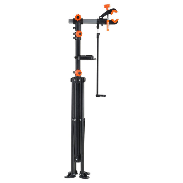 Bike Repair Stand 80 Lbs Heavy Duty Steel Bicycle Adjustable Height Maintenance Workstand With Magnetic Tool Tray Telescopic Arm Foldable For Home Sho