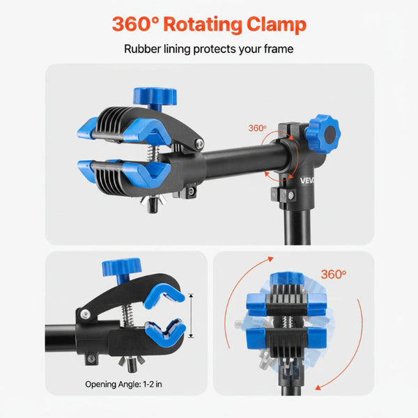 Bike Repair Stand 29.9 Kg Heavy Duty Bicycle Work With 835 1440 Mm Adjustable Height & Magnetic Tool Tray Foldable Maintenance Rack Shop Home Mechanic