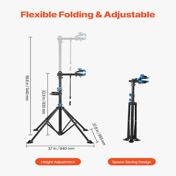 Bike Repair Stand 29.9 Kg Heavy Duty Bicycle Work With 835 1440 Mm Adjustable Height & Magnetic Tool Tray Foldable Maintenance Rack Shop Home Mechanic