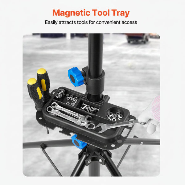 Bike Repair Stand 29.9 Kg Heavy Duty Bicycle Work With 835 1440 Mm Adjustable Height & Magnetic Tool Tray Foldable Maintenance Rack Shop Home Mechanic
