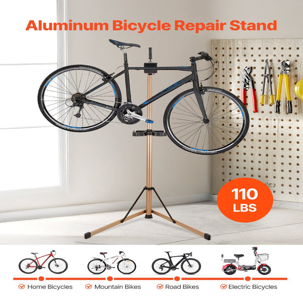 Bike Repair Stand Max. 49.9 Kg Heavy Duty Bicycle Work With 1025 1510 Mm Adjustable Height & Large Tool Tray Foldable Ebike Maintenance Rack Shop Home