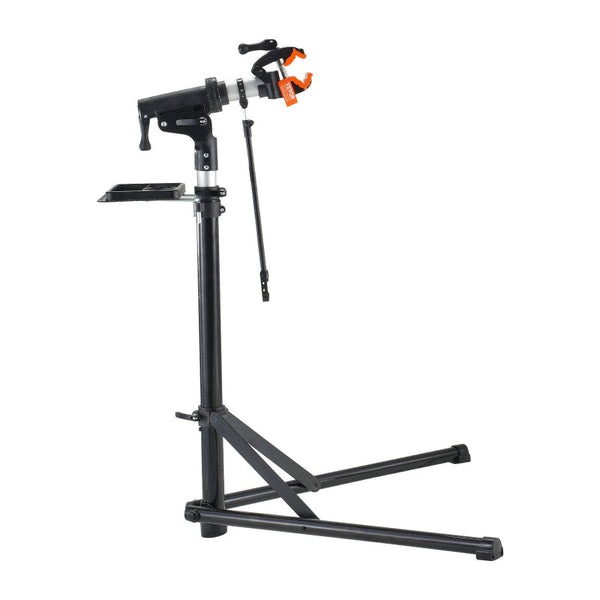 Bike Repair Stand 66 Lbs Heavy Duty Aluminum Bicycle Adjustable Height Maintenance Workstand With Magnetic Tool Tray Telescopic Arm Foldable For Home