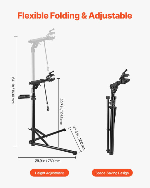 Bike Repair Stand 38.56 Kg Heavy Duty Bicycle Work With 1035 1630 Mm Adjustable Height & Magnetic Tool Tray Foldable Maintenance Rack Shop Home Mechan