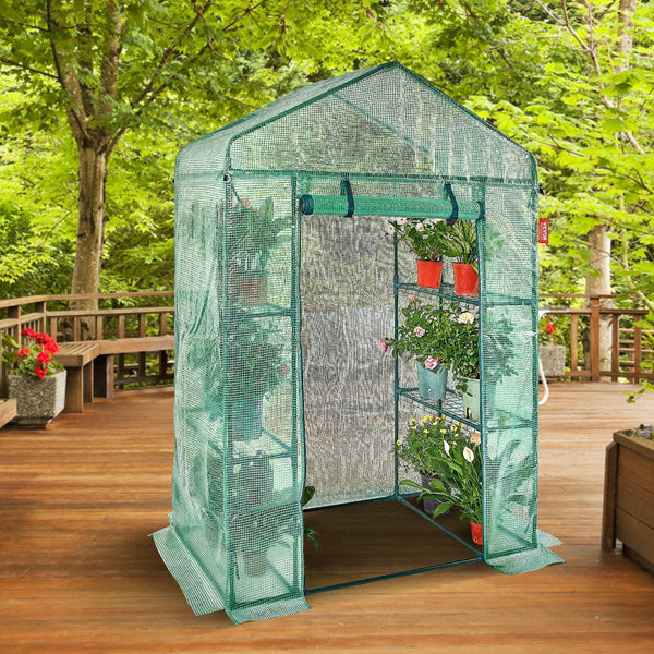 Vevor Walk In Greenhouse With Shelves 4.6 X 2.4 6.7 Ft Greenhouses