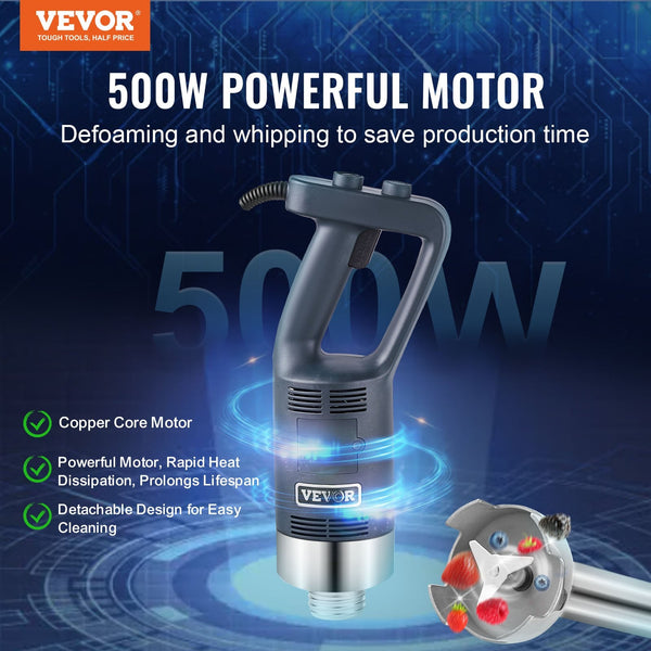 Commercial Immersion Blender 500W Heavy Duty Hand Mixer For Soup Sauces Countertop Blenders