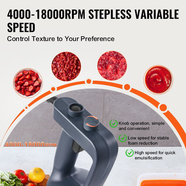 Commercial Immersion Blender 500W Heavy Duty Hand Mixer For Soup Sauces Countertop Blenders