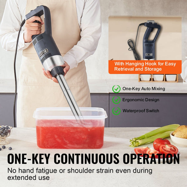 Commercial Immersion Blender 500W Heavy Duty Hand Mixer For Soup Sauces Countertop Blenders