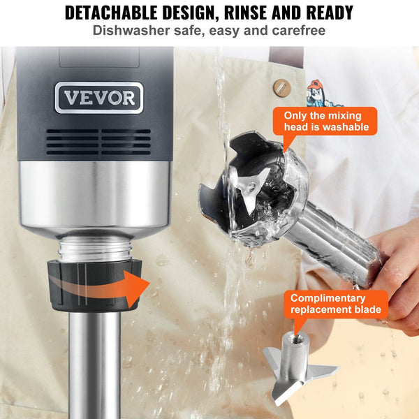 Commercial Immersion Blender Heavy Duty Hand Mixer 750W Variable Speed Countertop Blenders