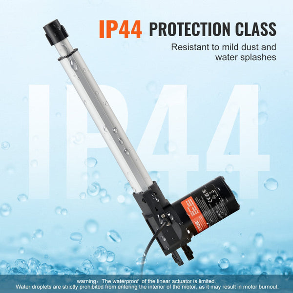 Linear Actuator 12V 10 Inch Heavy Duty 1320Lbs/6000N 0.19"/S Motion With Mounting Bracket & Ip44 Protection For Electric Door Industrial Machinery Ves