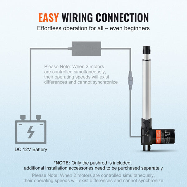 Linear Actuator 12V 10 Inch Heavy Duty 1320Lbs/6000N 0.19"/S Motion With Mounting Bracket & Ip44 Protection For Electric Door Industrial Machinery Ves