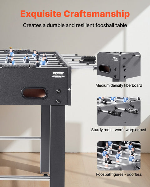 Table 121 Cm Size Indoor Full Tables For Home Family And Game Room Durable Soccer Set Includes Balls Score Keeper Cup Holders Foosball