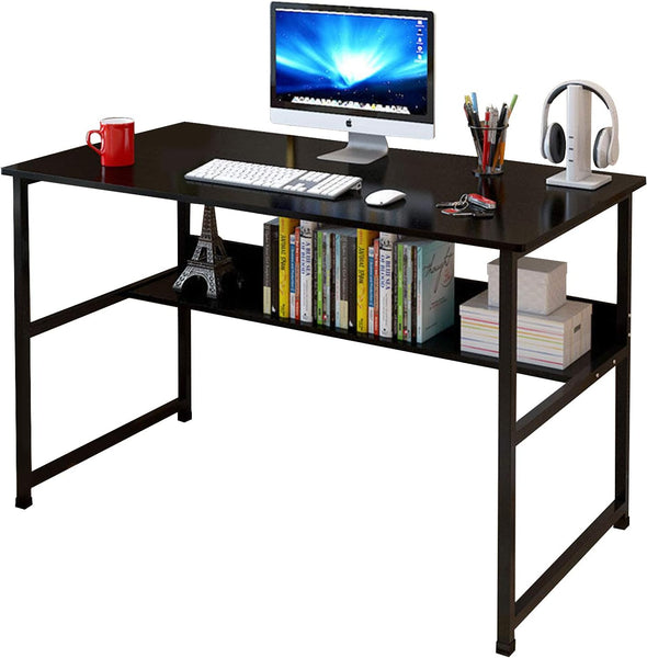 Computer Desk Table Study With Shelf Black Home Office Desks
