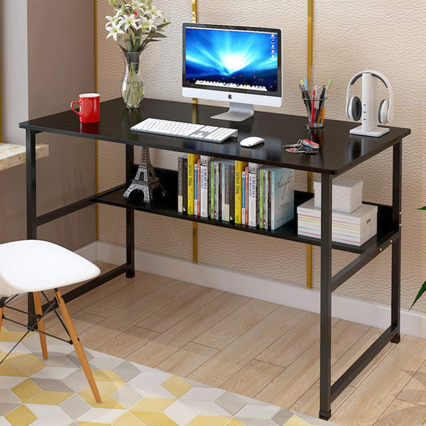 Computer Desk Table Study With Shelf Black Home Office Desks