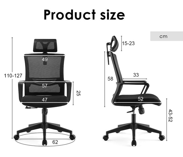 Office Chair High Back Ergonomic Swivel Computer Gaming Black Office Chairs