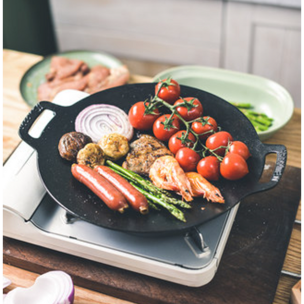 Nonstick Barbecue Grill Pan Sturdy Cast Iron Griddle 37Cm Frying & Grill Pans