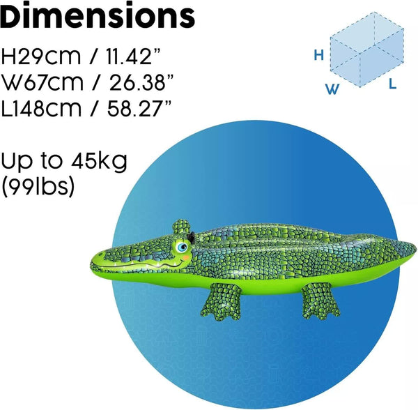 Bestway 1.52M X 71Cm Buddy Crocodile Ride On Pool Toys & Games