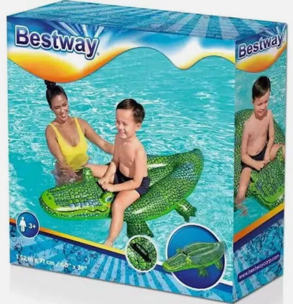Bestway 1.52M X 71Cm Buddy Crocodile Ride On Pool Toys & Games