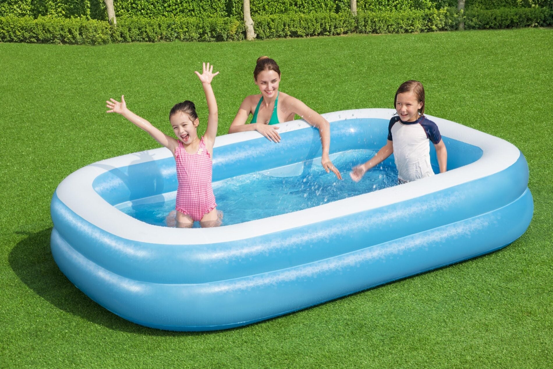 Bestway 2.62M X 1.75M 51Cm Blue Rectangular Family Pool Inflatable & Kid Pools