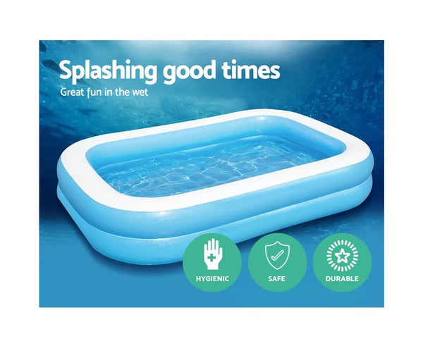 Bestway 2.62M X 1.75M 51Cm Blue Rectangular Family Pool Inflatable & Kid Pools