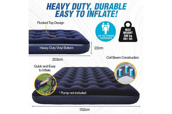 Bestway Queen Air Mattress 2.03M X 1.52M 22Cm Heavy Duty Inflatable Bed Inflatable Mattresses & Airbeds
