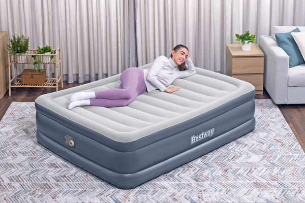 Bestway 2.03M X 1.52M 51Cm Tritech Air Inflatable Mattress Queen Built Ac Pump Inflatable Mattresses & Airbeds