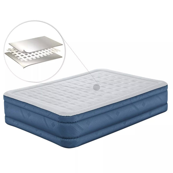 Bestway 2.03M X 1.52M 46Cm Fortech Snugable Top Air Inflatable Mattress Queen Built In Ac Pump Inflatable Mattresses & Airbeds