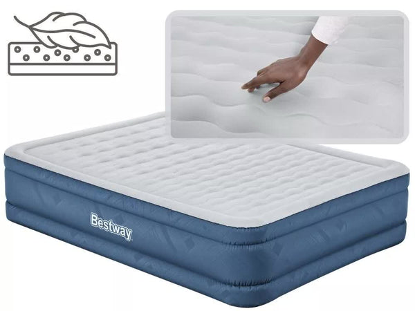 Bestway 2.03M X 1.52M 46Cm Fortech Snugable Top Air Inflatable Mattress Queen Built In Ac Pump Inflatable Mattresses & Airbeds