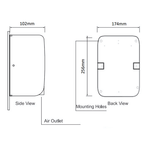Compact Stainless Steel Hand Dryer 700W & 1000W Dryers