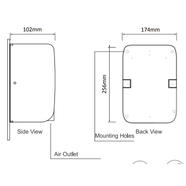 Compact Hand Dryer 700W & 1000W Abs White Dryers