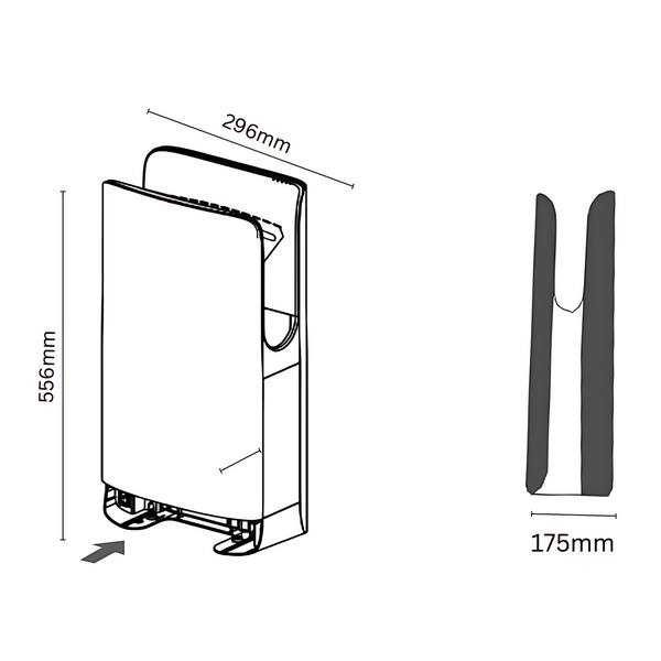 Ultra Compact Jet Hand Dryer 1850W Dryers