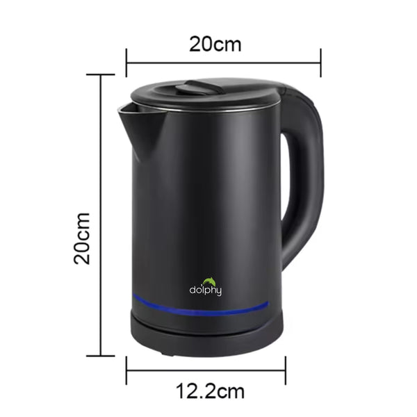 0.8L Electric Kettle Matt Black With Light Design Kettles