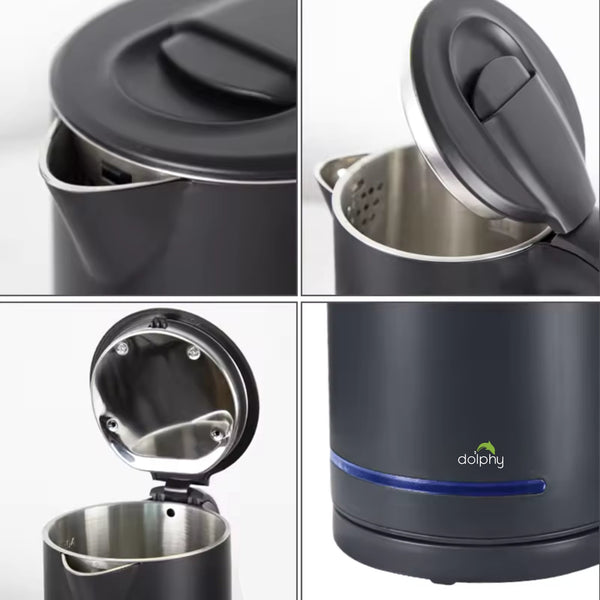 0.8L Electric Kettle Matt Black With Light Design Kettles