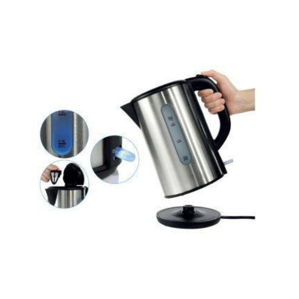 1.0L Brushed Silver Stainless Steel Kettle Kettles