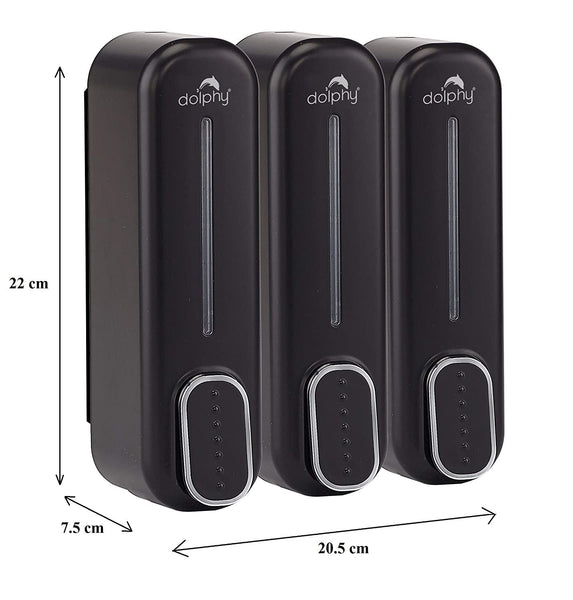 Manual Soap Dispenser 300Ml (Pack Of 3) Black Soap Dishes & Dispensers