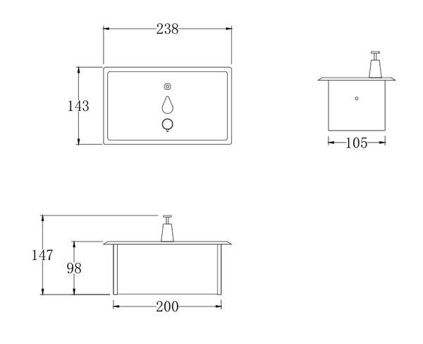 Recessed Mounted Soap Dispenser 1400 Ml Soap Dishes & Dispensers