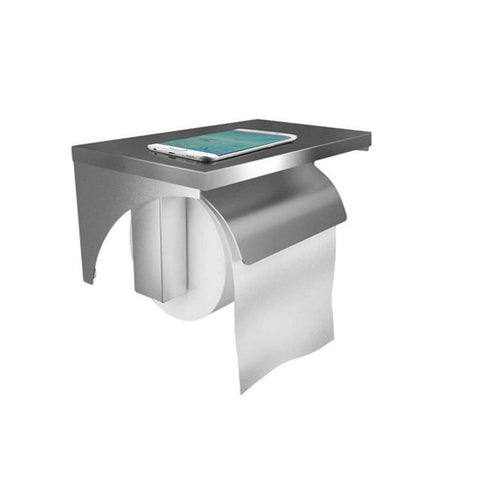Stainless Steel Toilet Roll Holder With Shelf Toilet Paper Holders & Storage
