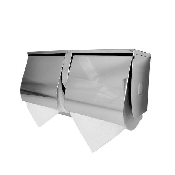 Ss Double Toilet Roll Holder With Shelf Toilet Paper Holders & Storage