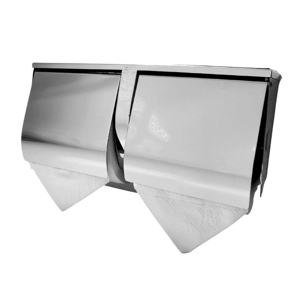 Ss Double Toilet Roll Holder With Shelf Toilet Paper Holders & Storage