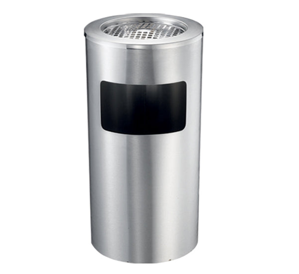 Stainless Steel Lobby Bin With Ashtray 10L Rubbish Bins