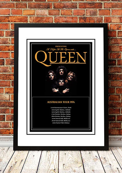 Smart Artists Memorabilia Queen 'A Night At The Opera' Australian Tour Poster 1976 Framed Posters & Prints