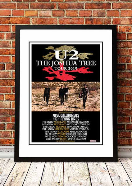 Smart Artists Memorabilia U2 'Joshua Tree' Australian Tour Poster 2019 Framed A1 Posters & Prints