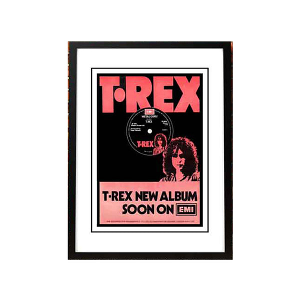 T Rex / Marc Bolan "Slider" In Store Promotional Poster 1972 Framed A5 Posters & Prints