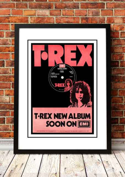T Rex / Marc Bolan Slider In Store Promotional Poster 1972 Framed A4 Art Posters