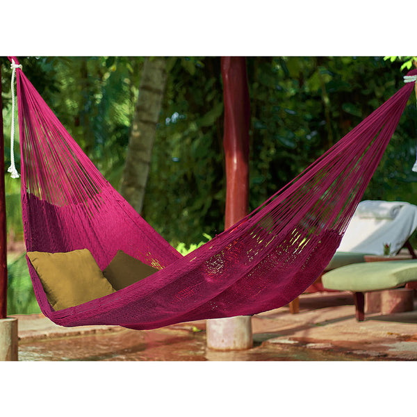 Mayan Legacy Outdoor Undercover Cotton Hammock King Size Mexican Pink Hammocks