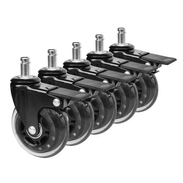 5 Pcs Office Chair Casters 360 Rotatable Replacement Wheels With Locks Castor Wheels
